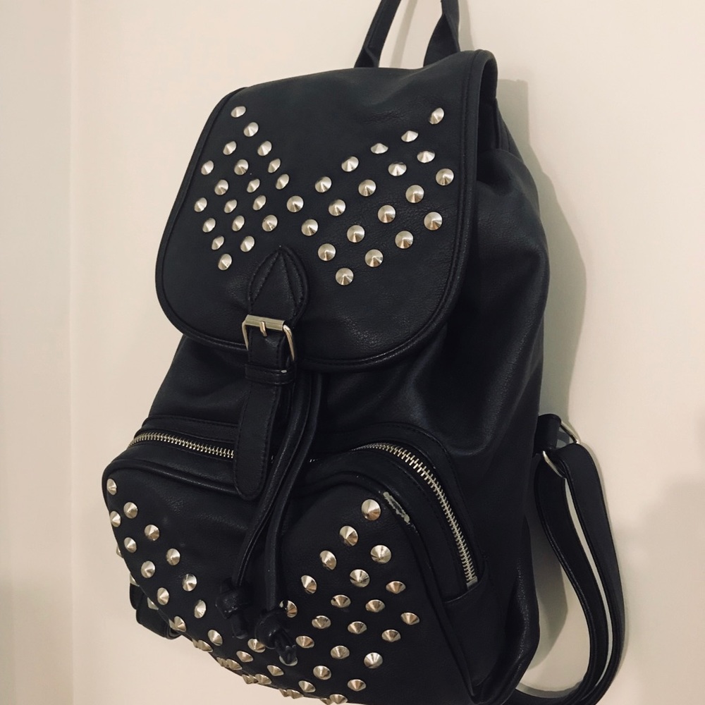 Black leather backpack - $12